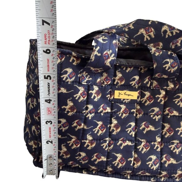 JIM THOMPSON Elephant Print Thai Silk Mini Tote Satchel Bag - Picture 7 of 10